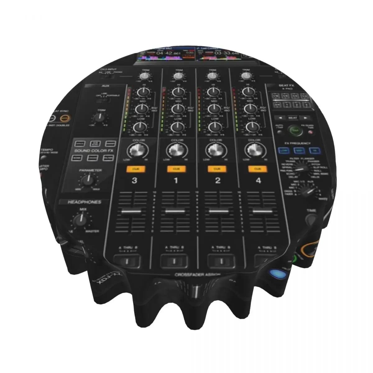 Tovaglia rotonda impermeabile stand alone per controller DJ Tovaglia resistente all'olio per eventi in cucina Copri tavolo da pranzo da 60 pollici