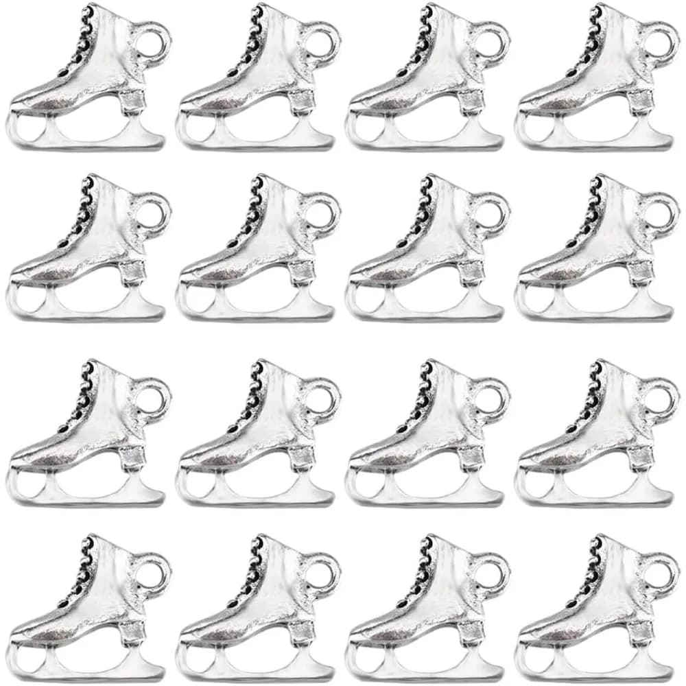 30 pezzi in lega 3D ciondoli per pattini da ghiaccio fascino di pattinaggio sfuso tibetano vintage antico scarpe sportive pattini ciondoli per kit di creazione artigianale
