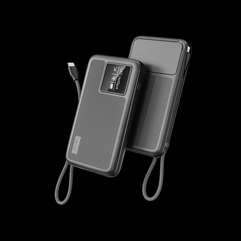 IDMIX Powerbank con cavo USB-C WiFi portatile da 10000 mAh Ricarica rapida e Internet veloce per Apple Huawei Samsung per il campeggio