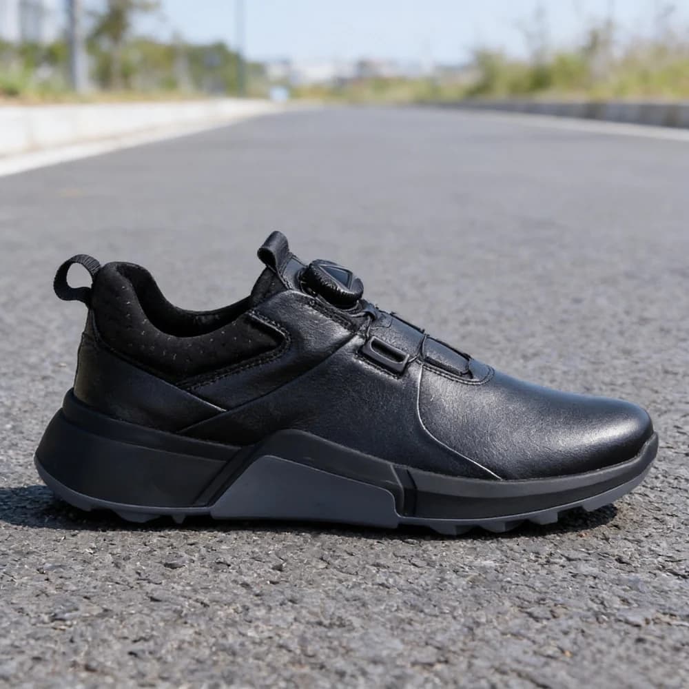 Scarpe in Pelle alla Moda per Uomo, Sneaker Originali con Fibbia Rotante, Mocassini Casual in Pelle Bovina, per Affari, Escursioni e Sport