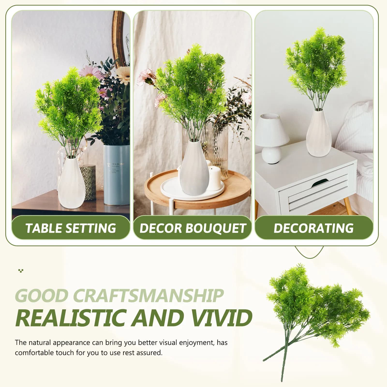 2 Pezzi di Piante Finte, Steli Simulati, Decorazioni Artificiali, Ornamenti di Vegetazione Finta, Decorazioni per Casa, Ufficio, Feste, Steli Realistici in Plastica