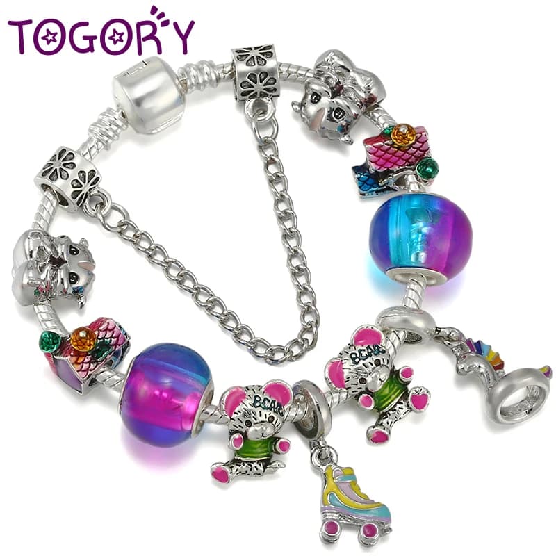 Braccialetti con ciondoli con perline di pattini da ghiaccio colorati con braccialetti per donne uomini amanti gioielli estivi regalo offerta speciale