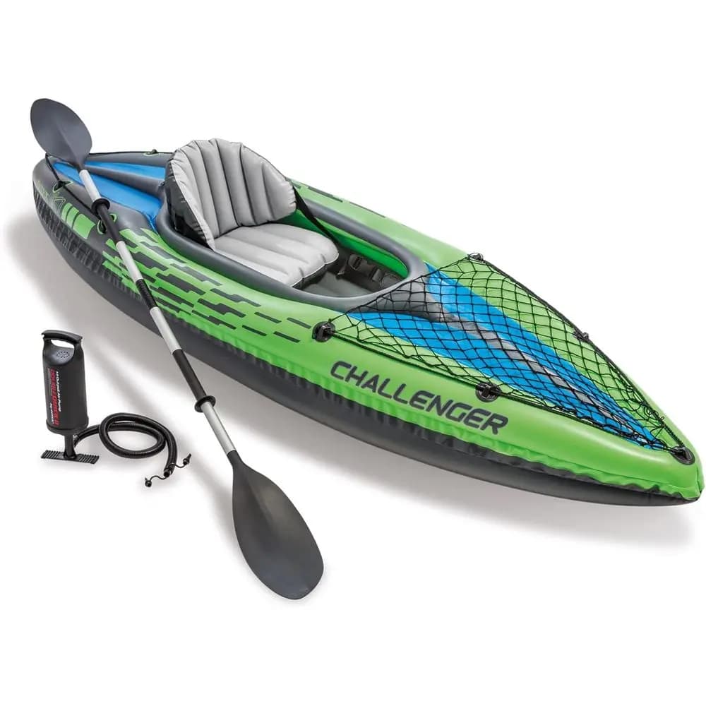 Serie di kayak gonfiabili: pagaie per kayak Deluxe da 86 pollici e pompa ad alto rendimento – PVC super resistente – Sedile regolabile con schienale – Remo