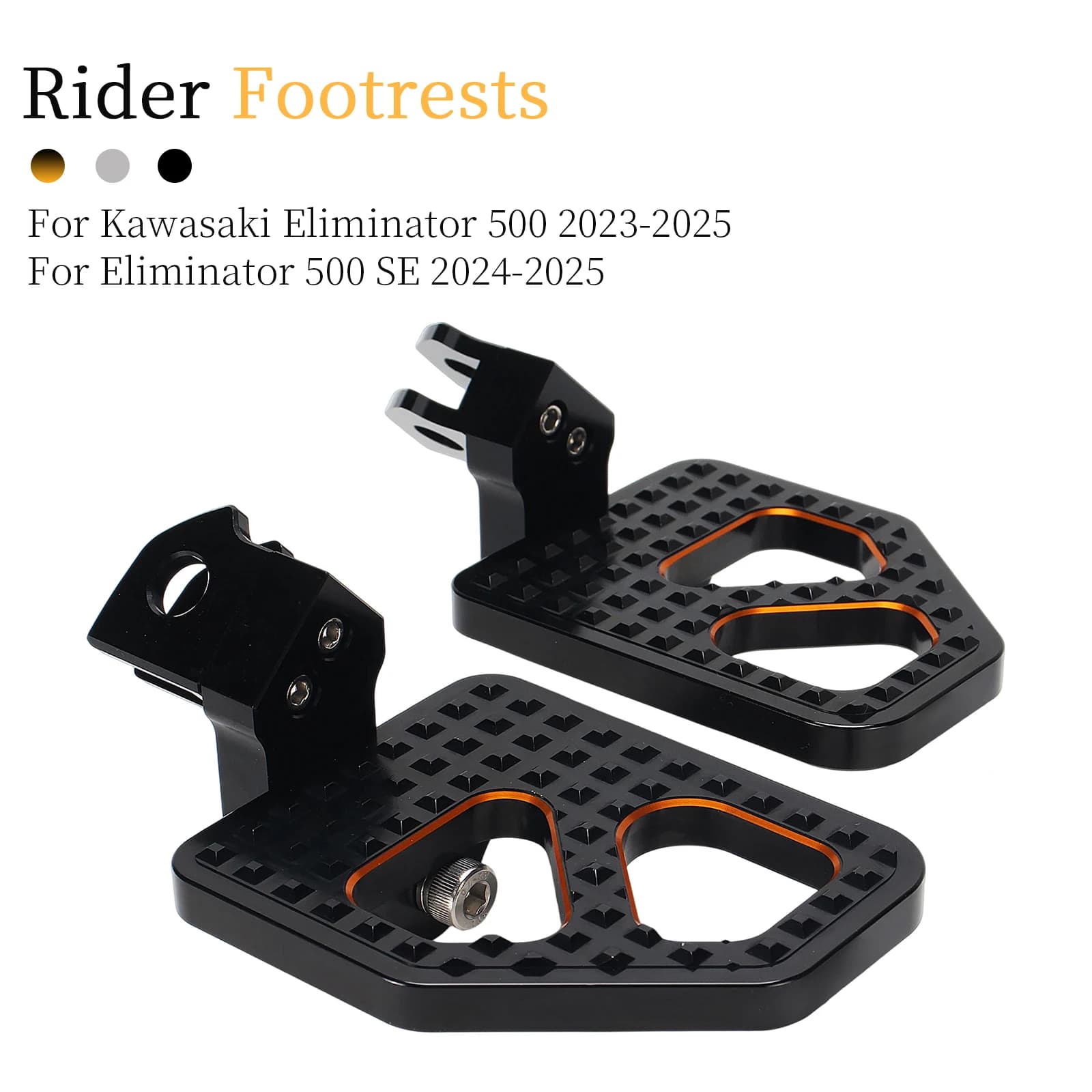 Pedane Larghe per Motociclisti Kawasaki Eliminator 500 2023-2025 e Eliminator 500 SE 2024-2025 - Poggiapiedi Anteriori