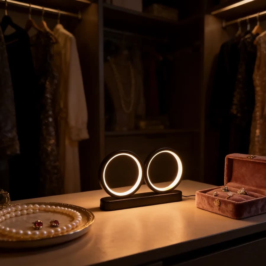 Lampada ad anello da tavolo moderna e minimalista, alimentata tramite USB, con tre opzioni di temperatura del colore, ideale per camere da letto, studio e uffici