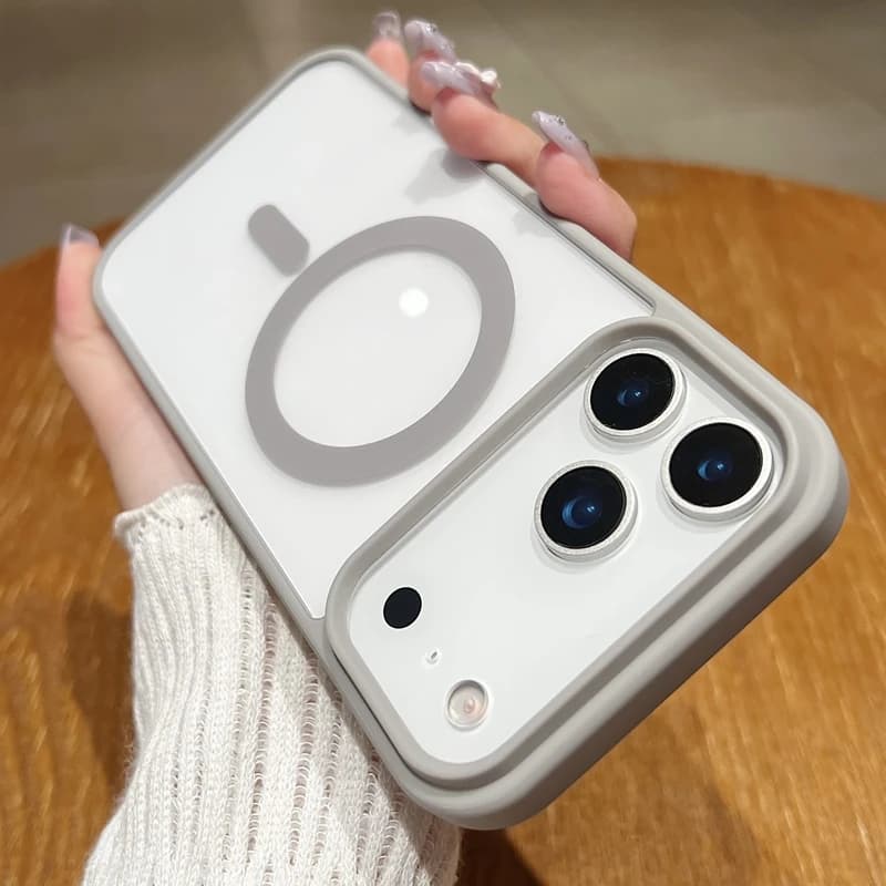 Nuova custodia magnetica trasparente per telefono 17 pro max per iPhone 17 Air 17 pro max Magsafe Cover posteriore protettiva trasparente color caramello