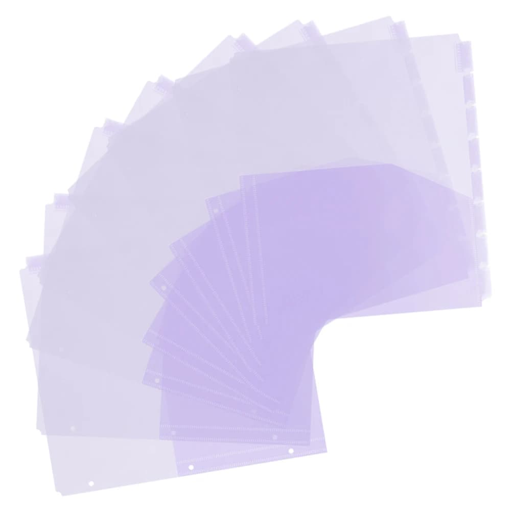 Tasche divisorie per raccoglitori da 8 pezzi Cartella per documenti in plastica A4 colorata Organizzatore di archiviazione inseribile per ufficio