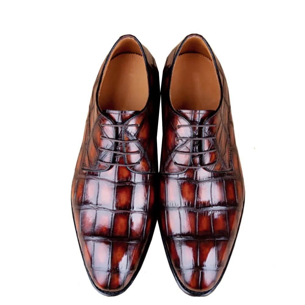 yingshang nuovi uomini scarpe formali scarpe da coccodrillo maschili stringate scarpe derby maschili scarpe da uomo su misura dipinte a mano colore pennello