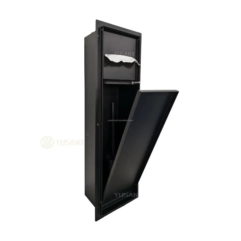 Porta scopino inserito per piastrelle di nicchia per WC con portarotolo di carta igienica, asciugamano di carta per il bagno