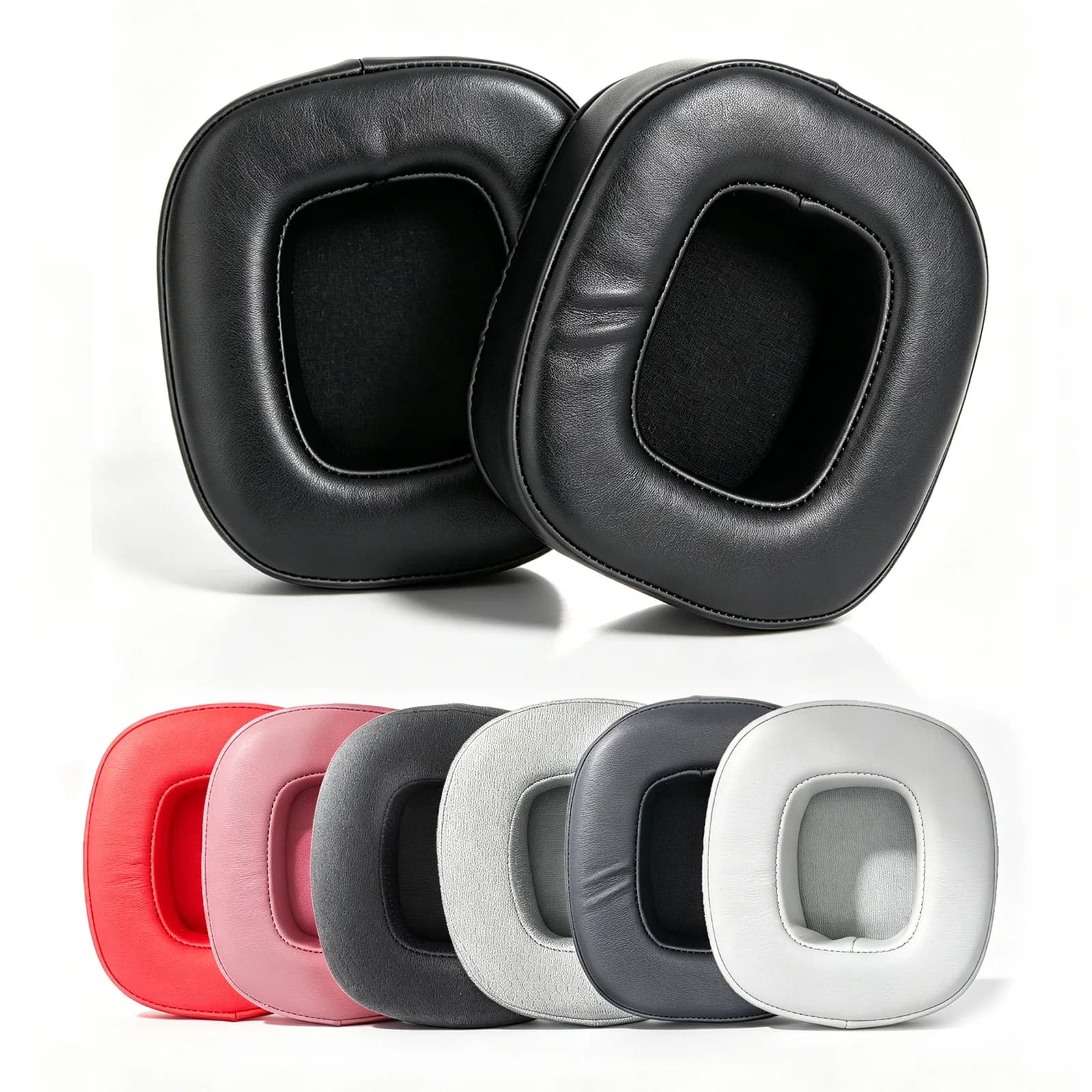 Replacement Headphone Ear Pads for Siberia S21 / S21Pro Gaming Headset 6-hole Protein Leather & Mesh Ear Cushions Accessories