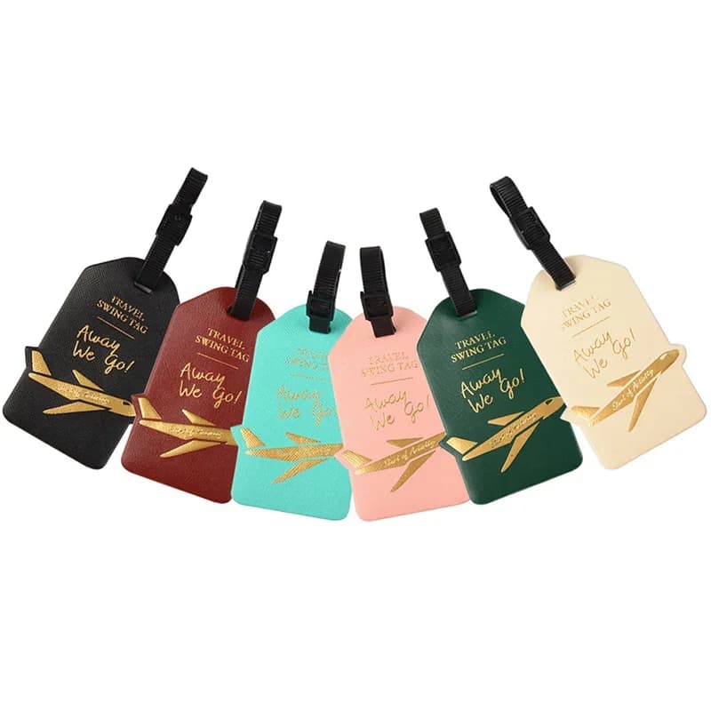 Etichetta da donna e da uomo Etichette per valigie Porta indirizzo ID Bagagli Imbarco Accessori da viaggio Etichette per bagagli in pelle PU per aerei creativi