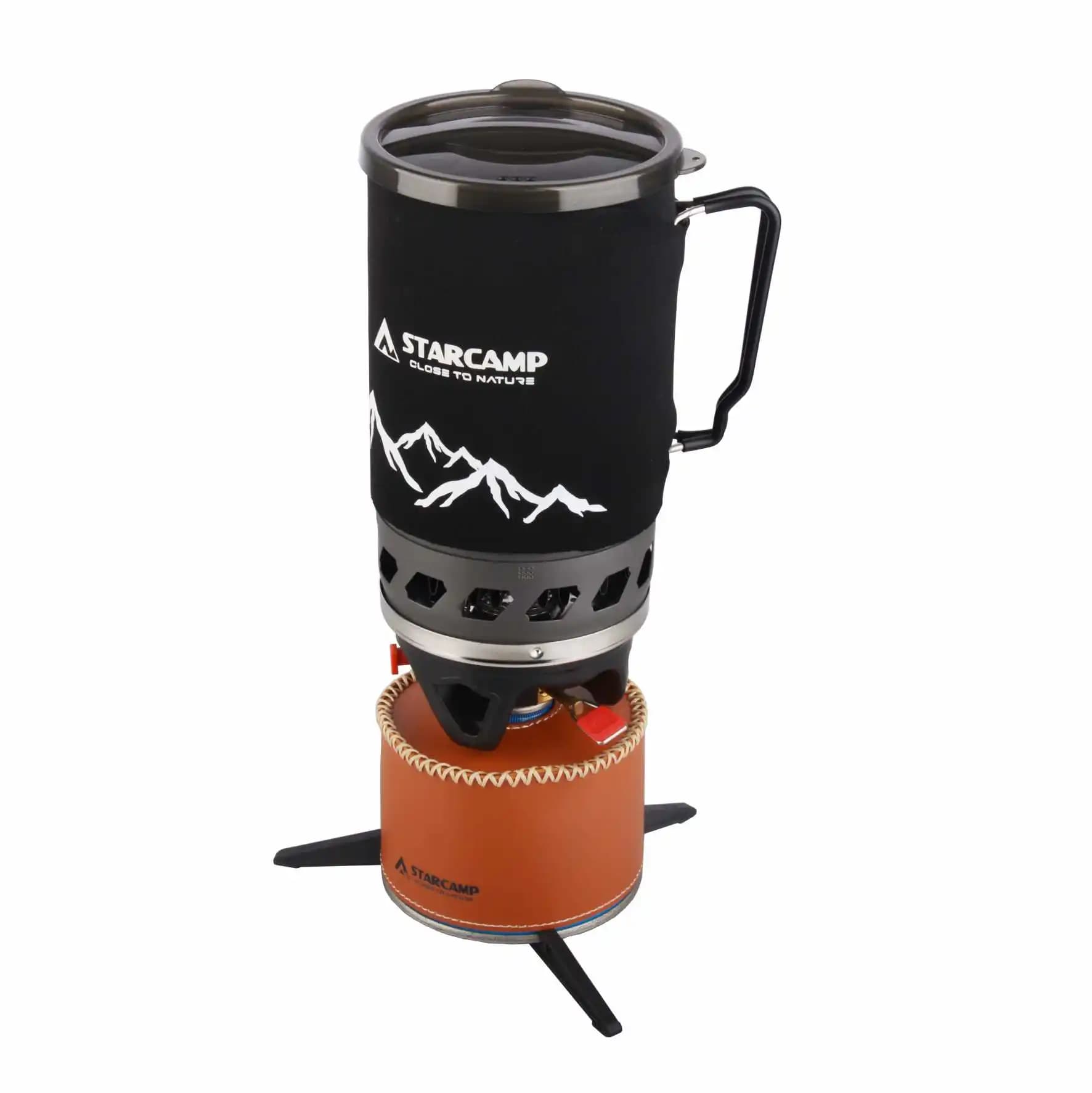 STARCAMP Gas cooker for 1400 ml outdoor Fastboil for excursions and camping Portable cooking system