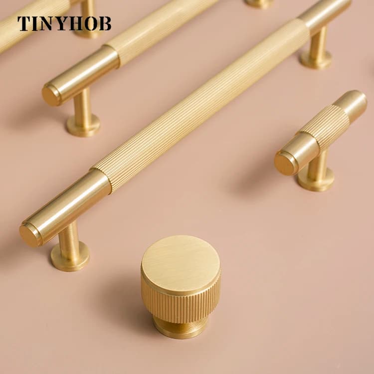 Tinyhob Mobili antichi in ottone massiccio Maniglia per porta audace Linea dritta StyleT-Bar Maniglia per porta dell'armadio da cucina