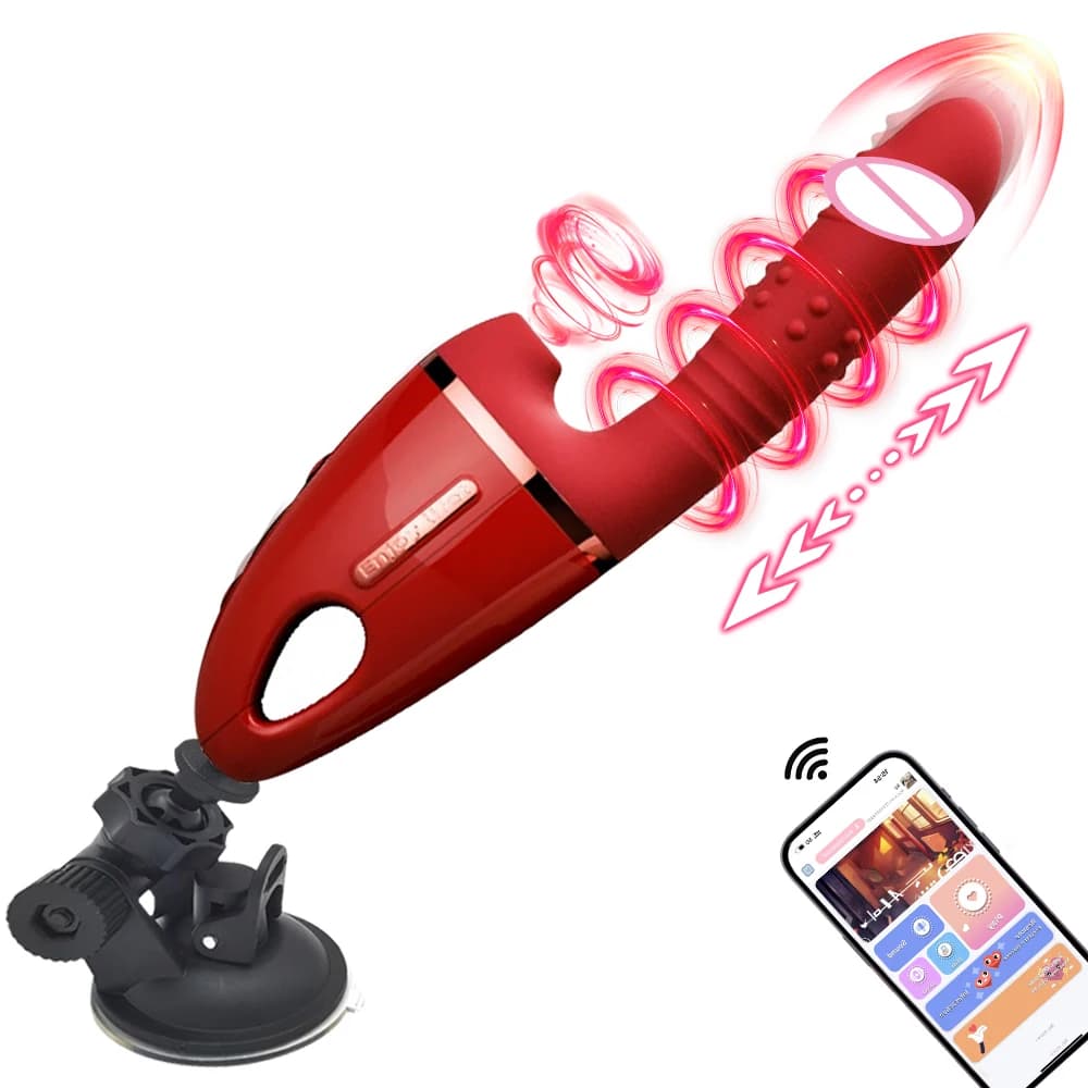 APP Control Hands-Free Gun Machine Telescopic G-spot Suction Inserted Clitoris Sucking Massage Stick Adult Sex Toy for Women