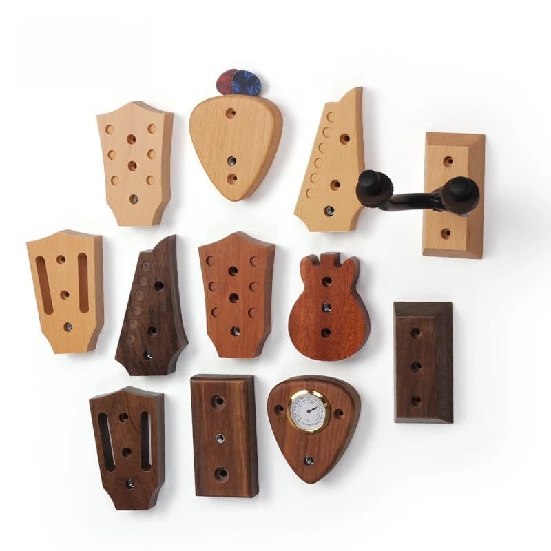 Supporto Creativo per Chitarra Acustica, Vari Stili in Legno, Gancio per Ukulele, Chitarra Elettrica e Basso