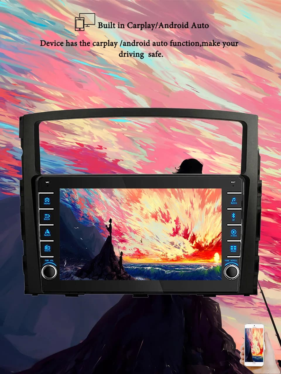 8G + 128G Android 14 Per Mitsubishi Pajero 2006 - 2014 Autoradio Audio Multimediale Stereo PC Tablet Monitor GPS 2 Din DVD Carplay
