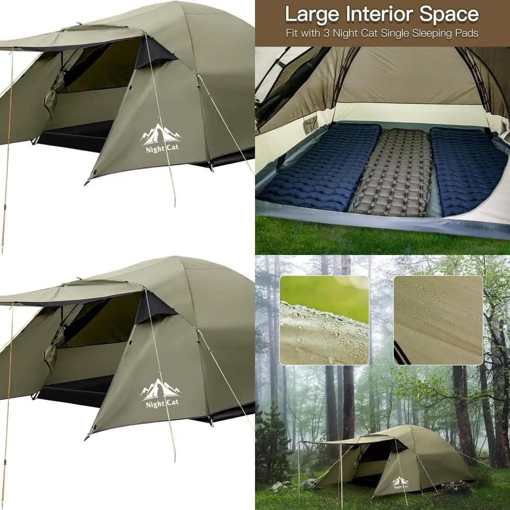 Camping tent for families for 3 persons with porch, waterproof, easy installation, 7x6x4,3 feet (portal pole not included)
