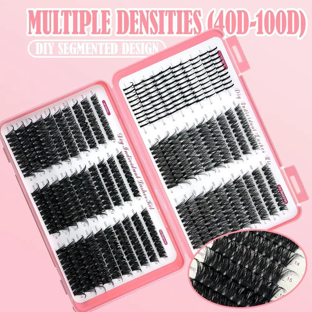Kit of extensions of the do-it-yourself-made eyelashes Segmented fake eyelashes Natural Appearance Individual Cluster Volume Eyelash Cluster Kit 6 styles
