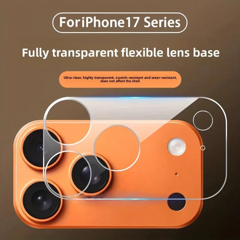 2 Pezzi Protezione Trasparente HD per Fotocamera iPhone 17 Pro Max/17 Pro/Air, Pellicola Posteriore Flessibile in Vetro Temperato Anti-Graffio per Lenti