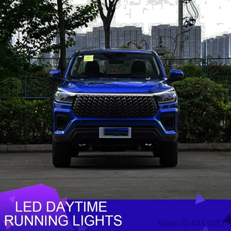 DRL Car Engine Hood Lights For Great wall poer Fengjun5 7 Diamond Cannon Flexible LED Strips Welcome light Auto Scan Starting