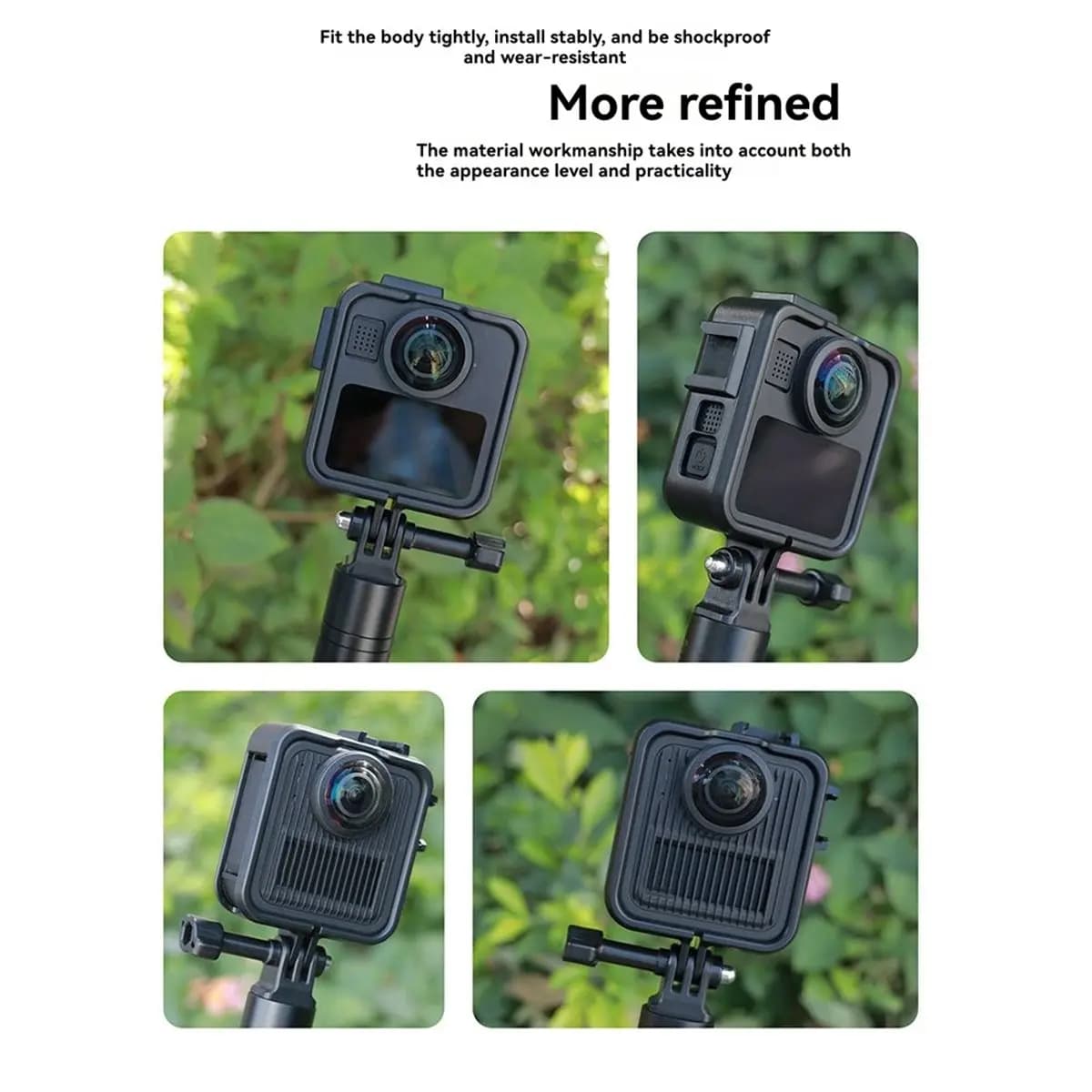 A23G Protective Gabbia for GoPro Max2 with Double Cold Shoe Extension, Protective Case for GoPro Max2 Action Camera