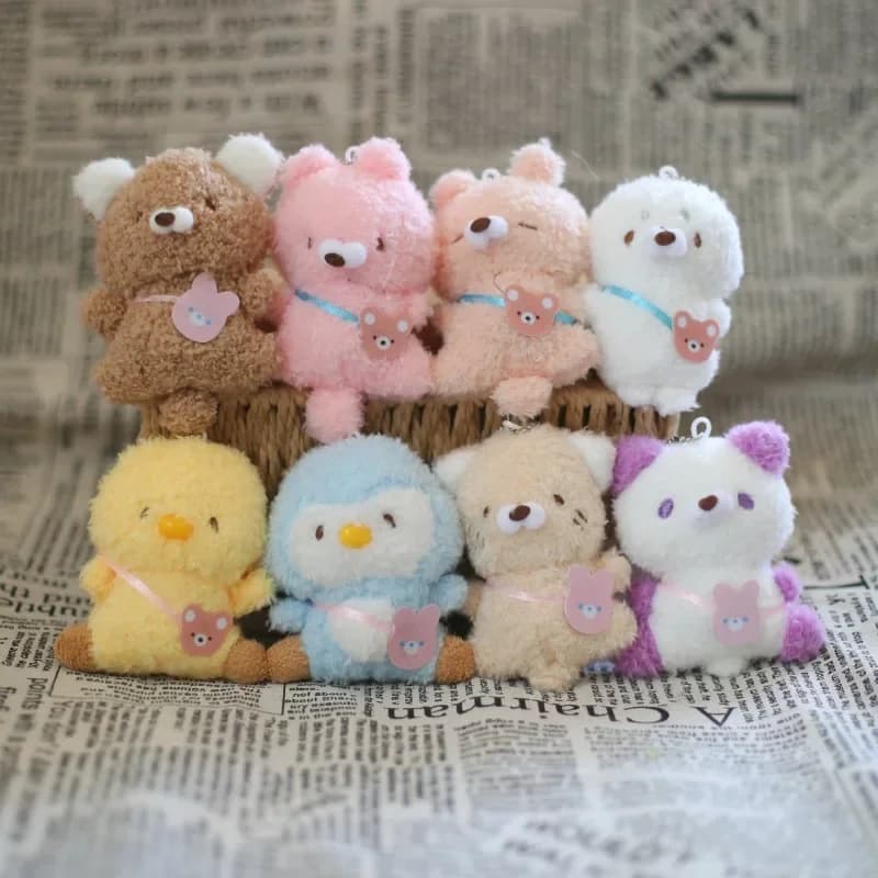 Peluche Portachiavi Kawaii Simpatico peluche Bambola Giocattoli Borsa Charms Chiave Ciondolo Decorazioni Portachiavi farcito morbido per ragazze Regali per bambini