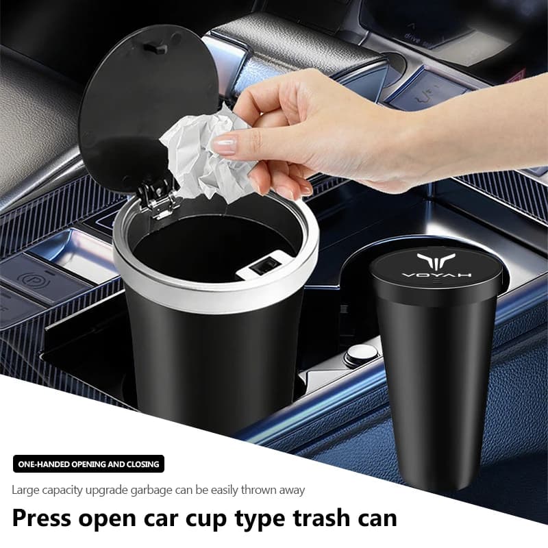 Car Trash Bin Can Mini Dust Organizer Auto Rubbish Bag Storage Box For Voyah Free Dreamer Passion 2022 2023 2024+