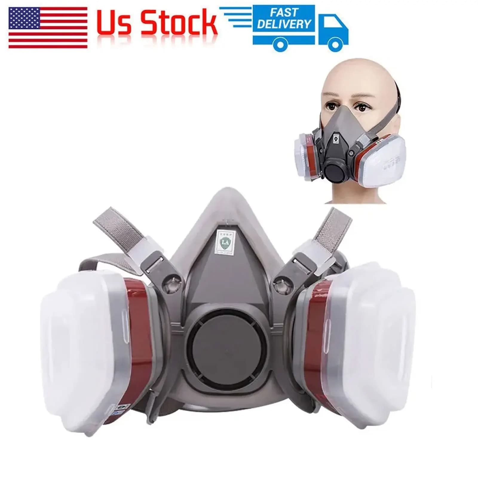 Anti-gas and Dust Mask 27in1 6200 for Industrial Use, Spray Paint, Chemical and Organic Vapours with Protection Filters