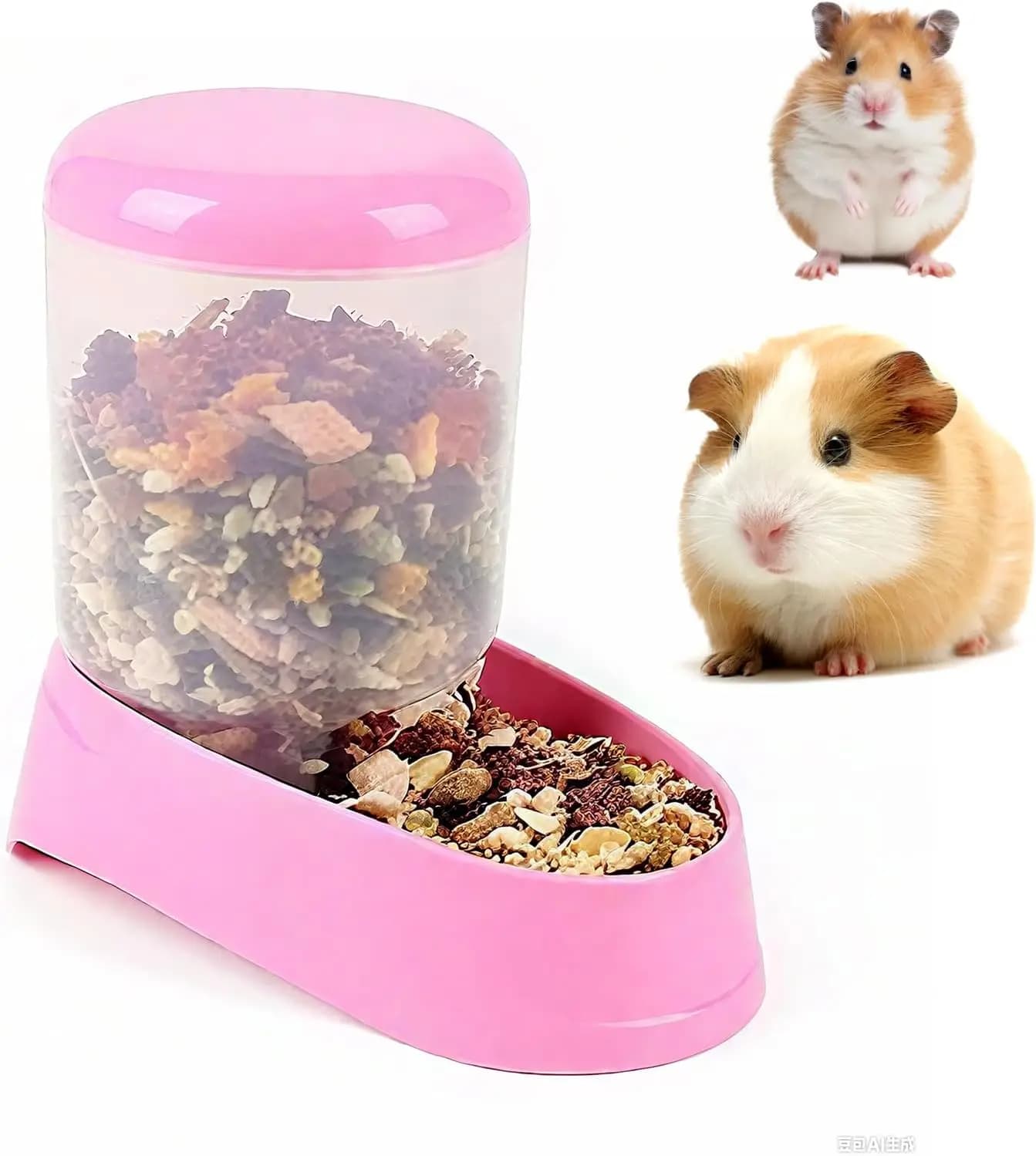 Ciotola per cibo per criceti - Alimentatore automatico per criceti senza deposito fuoriuscite Apertura superiore Piccolo distributore di cibo per animali domestici per gerbola, ratto, Chi