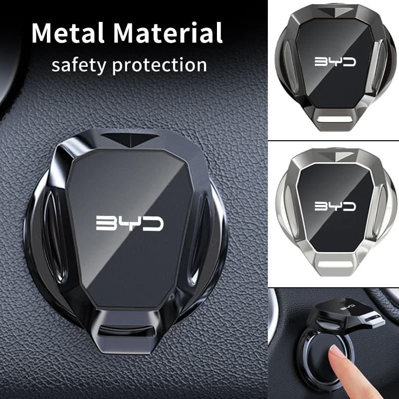 Car One-Touch Start Button Cover Metal Start Case Decor Accessories For BYD M6 Shark 6 G3 G5 T3 13 E2 F3 F0 S6 S7 E5 E6 Plus