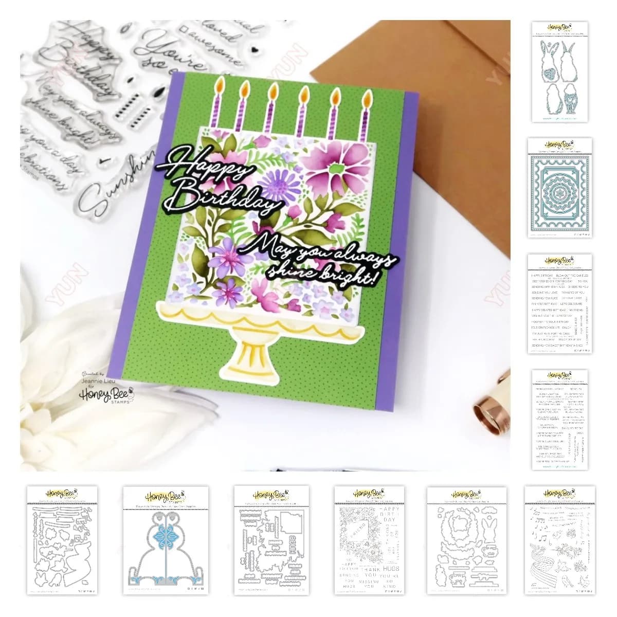Celebrate Background Birthday Candle 3D Rosette Metal Cutting Dies and Silicone Stamps Stencil for Scrapbooking Album Decoration