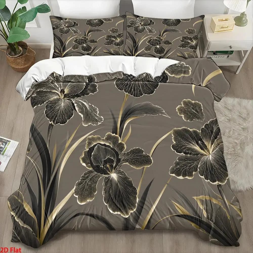 3Pc Light Luxury Style Printed Bedding Set (1*Duvet Cover + 2*Pillowcases), Personal Bedding Set, Modern Simple Nordic Style Bedspread Set, Skin-Friendly Breathable Polyester Woven Quilt Cover, Zipper Closure Easy to Clean Durable Bedding Set, Wrinkle-Resistant Machine Washable All-Season Bedroom Decoration, Cozy Home Dormitory Large Duvet Cover Set, Suitable for Personal Bed Covers in Master Bedroom and Guest Room, Quilted Soft Duvet Cover