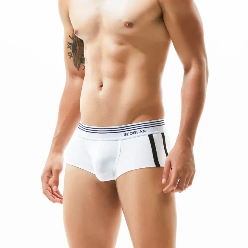 Semplice tinta unita, boxer da uomo, cotone, pantaloncini U-convesso da uomo, boxer da uomo comodi 80207