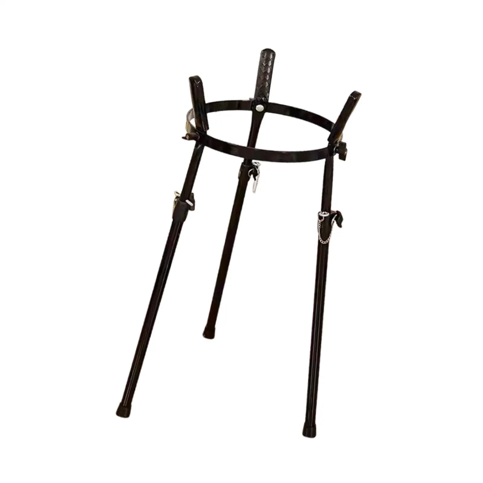Supporto a treppiede per tamburo a barile, regolabile in altezza, accessori per percussioni per spettacoli all'aperto