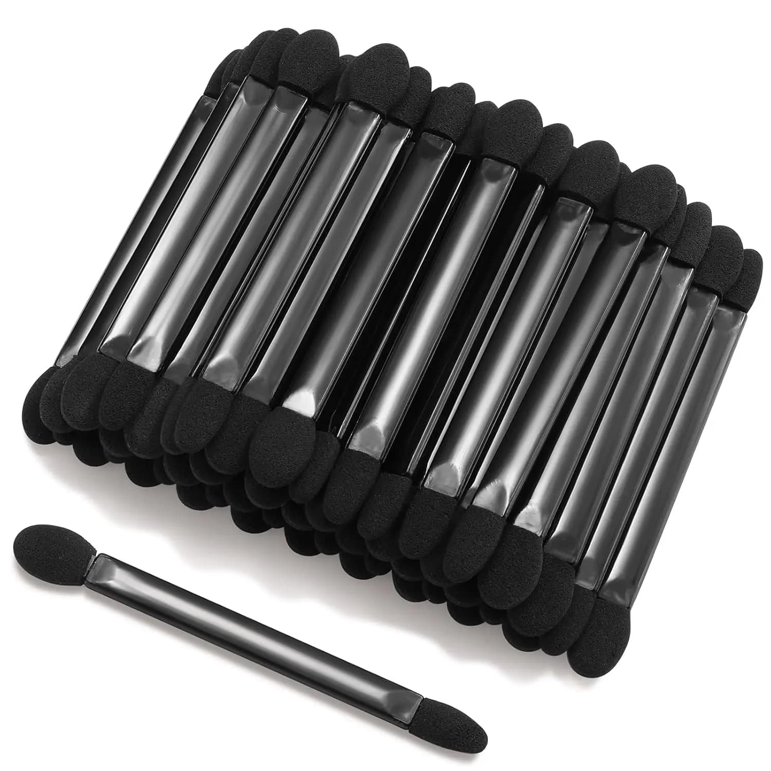 50 disposable brushes for double-sided umbrella, make-up tools with flat 9.5 cm handle