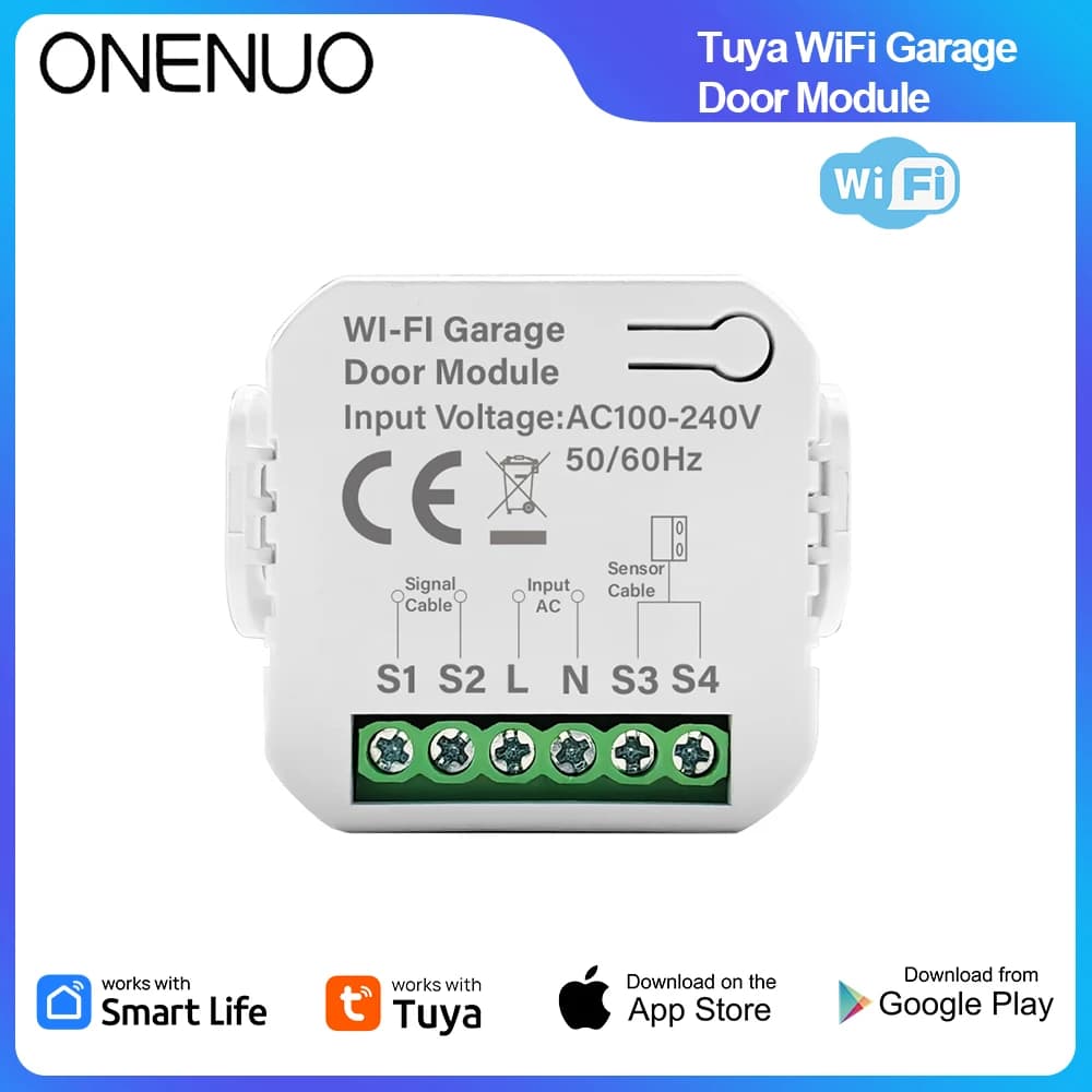 Interruttore intelligente per porta del garage Tuya WiFi con controller APP Smart Life - Apertura e chiusura a distanza, compatibile con Alexa e Google Home