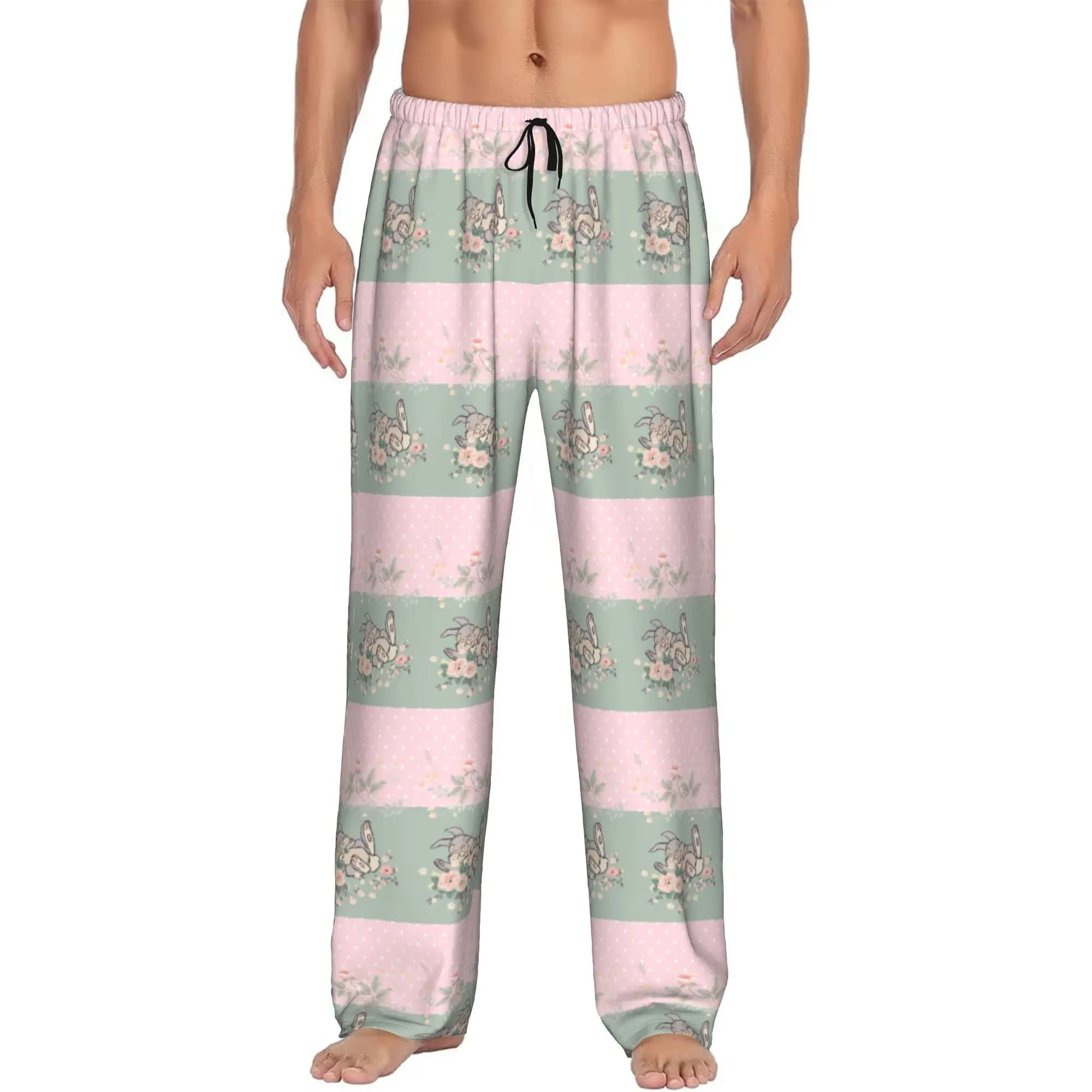 Custom B-Bambies Anime Pajama Pants Men Sleepwear Lounge Sleep Bottoms Stretch with Pockets