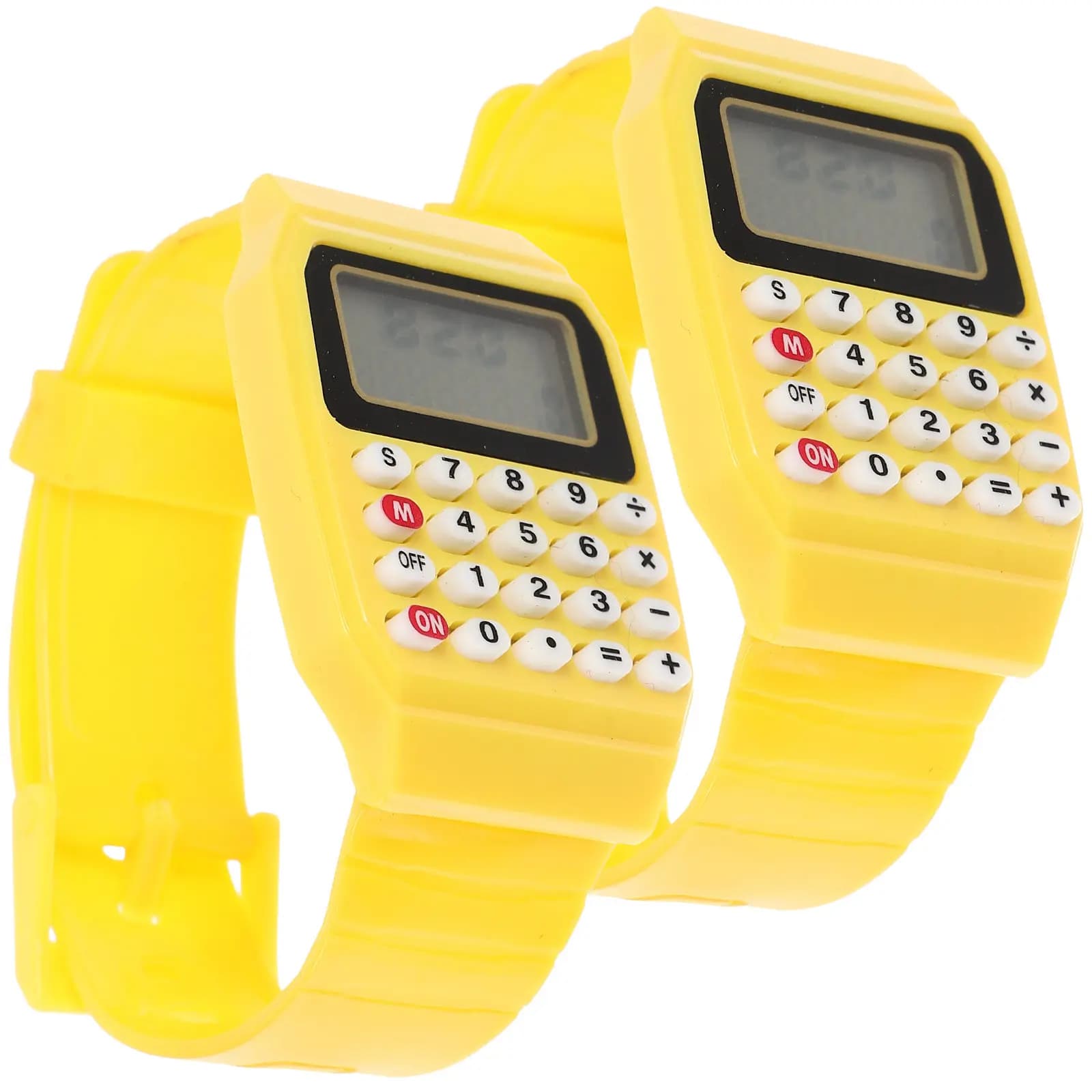 2 Pezzi Orologio Geometrico con Calcolatrice per Scuola, Orologi da Polso per Ragazzi, Calcolatrice per Uomini e Bambini