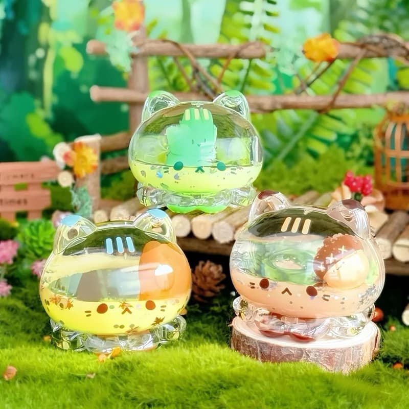 Strawberry Mousseta Octopus Meow Forest Drift Series Blind Box Kawaii Liquid Floating Ornament Cute Desktop Decor Gift