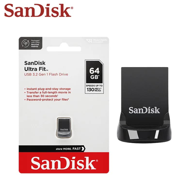 Chiavetta USB originale SanDisk 3.2 Gen 1 CZ430 32GB 64GB Mini Ultra Fit Memory Stick 16GB 128GB 512GB U Stick per PC