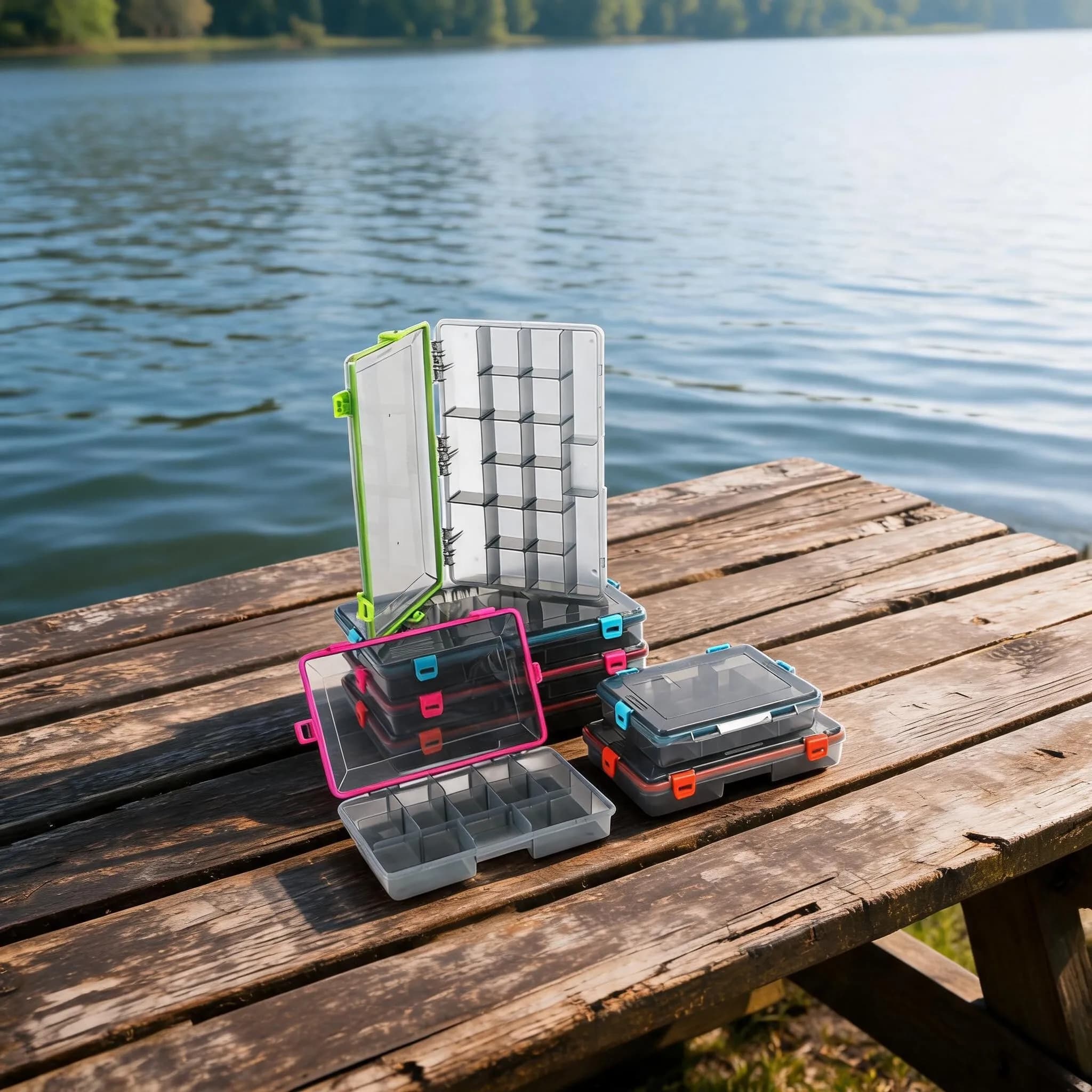 Waterproof Fishing Bait Box Multi-Size Removable Lure Storage Organizer Large Capacity Fishing Tackle Box Fishing Accessories