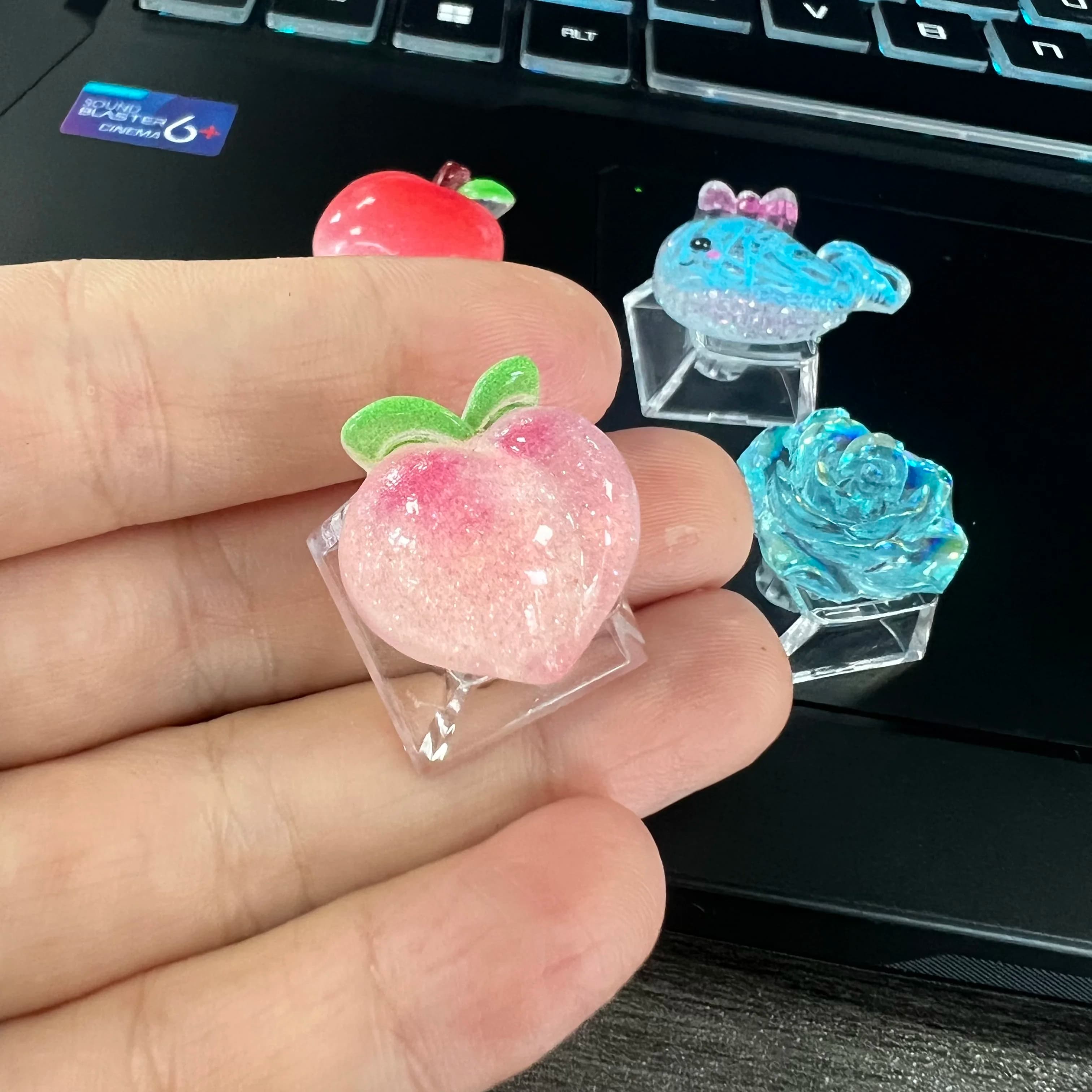 Keycaps ESC a forma di frutta per tastiera meccanica a croce, copritasti trasparenti, accessori Kawaii, decorazione da scrivania fai da te, regalo