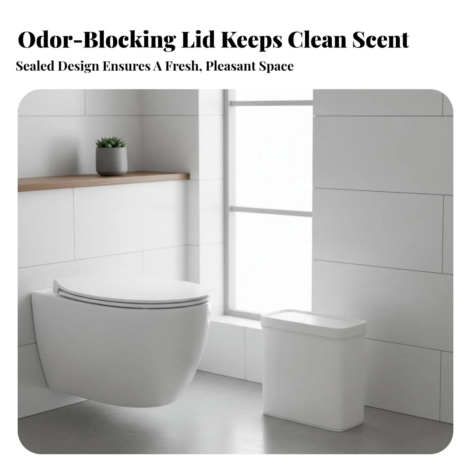 Narrow Space Trash Bin Space Saving Slim Trash Can with Lid Narrow Waste Basket Long-Lasting PP Material Push Top Garbage Can