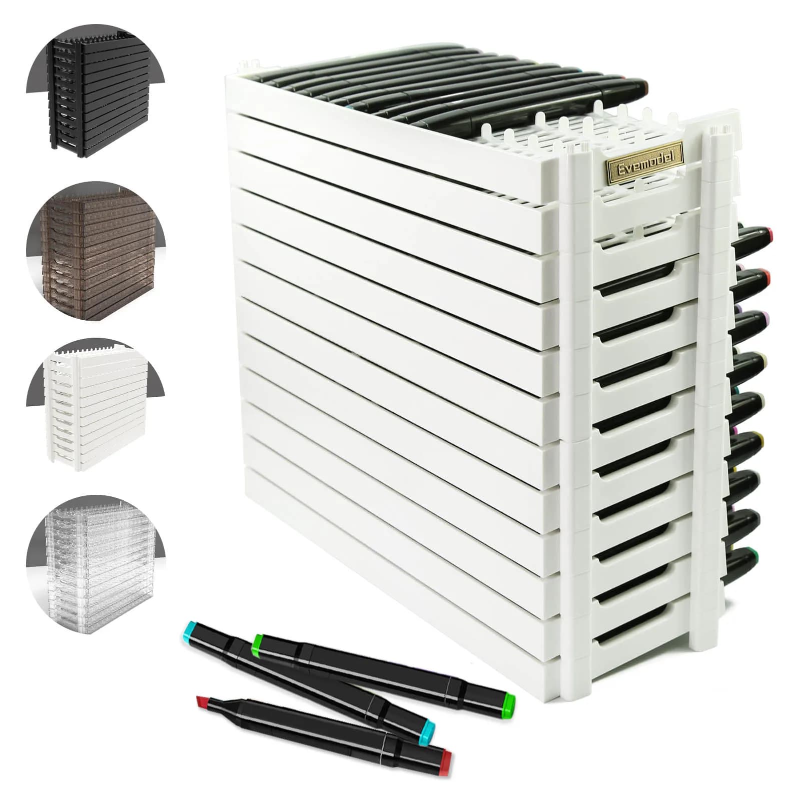 Evemodel 6 or 12 Layers Penholder Display Storage Pencil Rack for Marker Pens