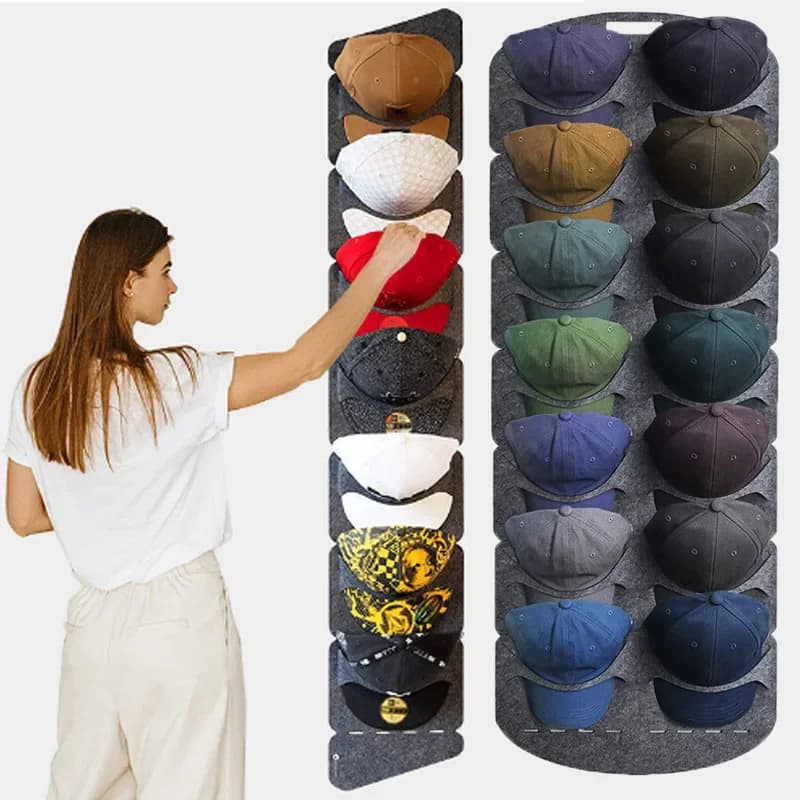 Nuovo Organizzatore da Parete per Cappelli in Feltro, Porta Cappelli con Clip, Organizzatore per Cappelli da Baseball e da Viaggio, Supporto per Cappelli