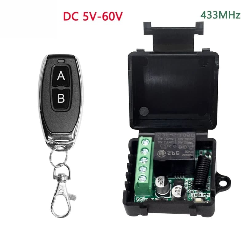 Universal 433Mhz Wireless Remote Control Switch 1CH Relay Receiver Module DC 5V-60V RF Transmitter Home Automation Controller