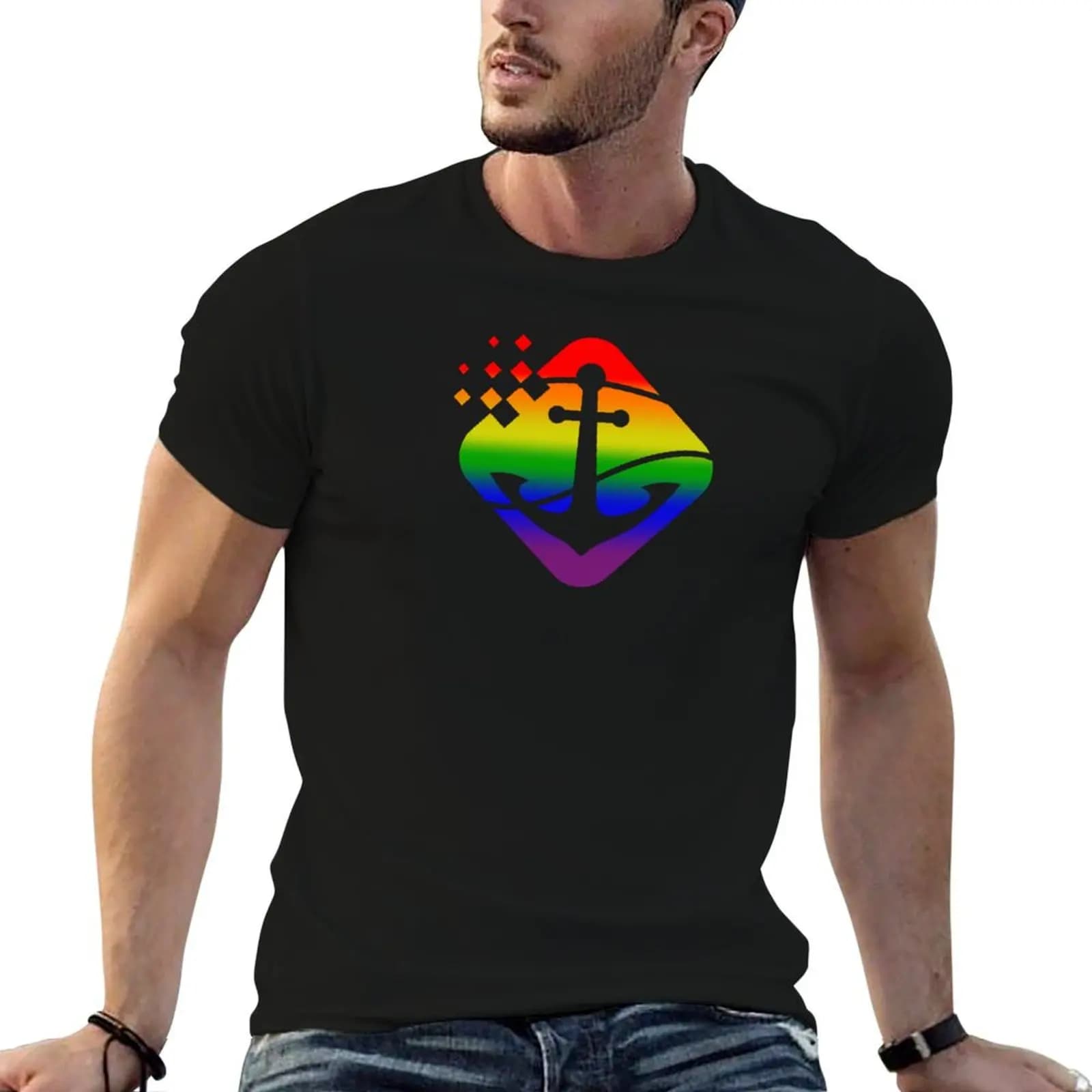 Nautical Pride, Anchor Pride, Boating Pride T-shirt divertente, maglietta in cotone da uomo, maglietta grafica