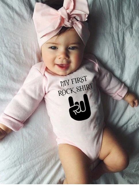 Baby Body Rock My First Rock Camicia Manica lunga per neonatoBody per neonato Vestiti carini per neonato Tuta per neonato