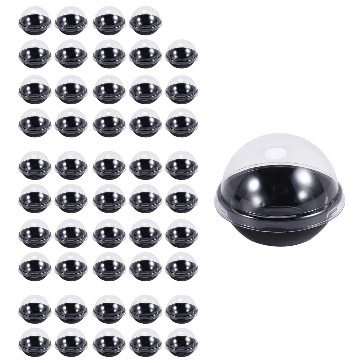 Confezione da 50 mini contenitori per cupcake in plastica trasparente, scatole per dolcetti per imballaggio individuale con coperchi a cupola per mini muffin macaron