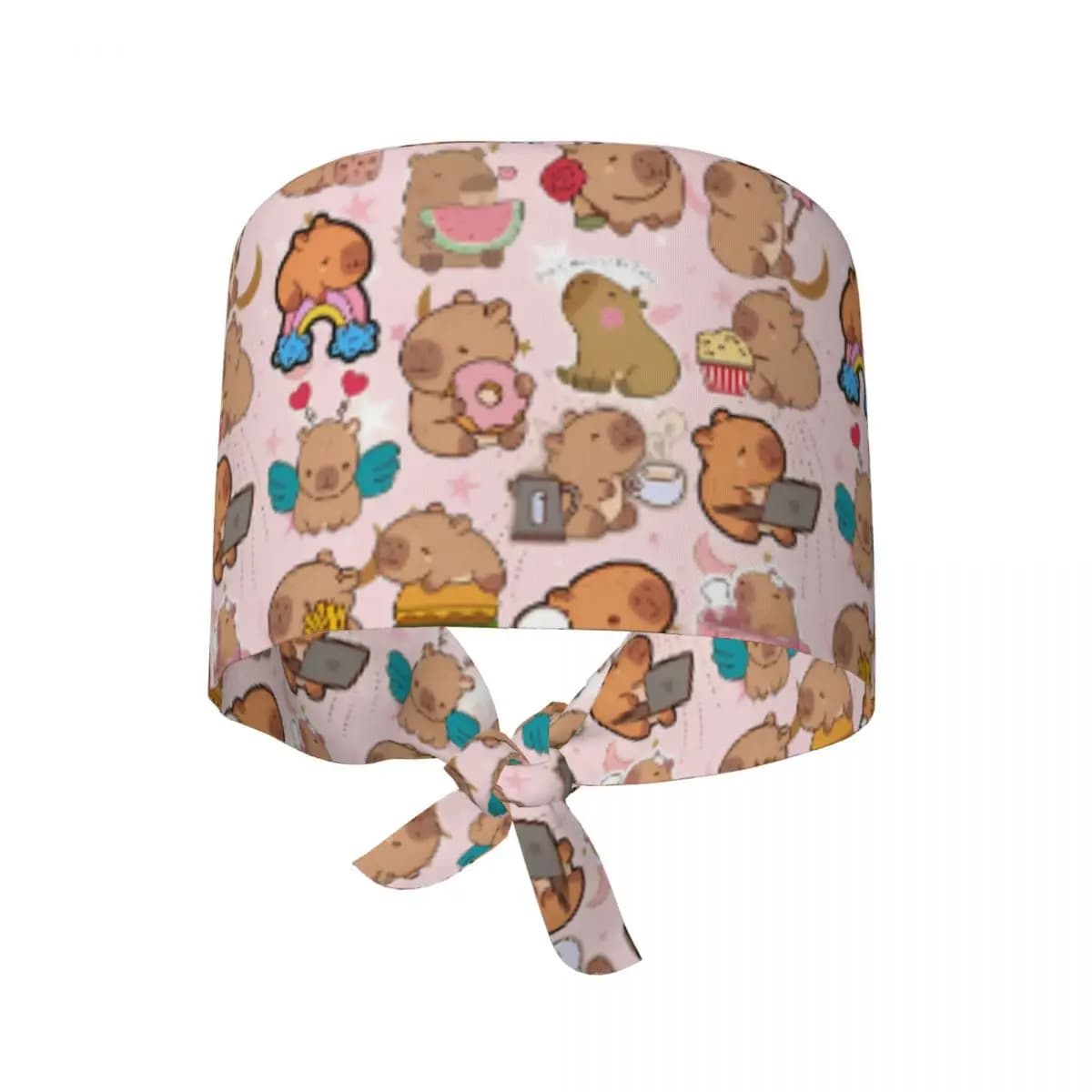 Berretto da lavoro personalizzato Capybara Love Cleaning Cool Uomo Donna Scrub Cap Cappello chirurgico Infermiera Scrub Cappello Infermiera